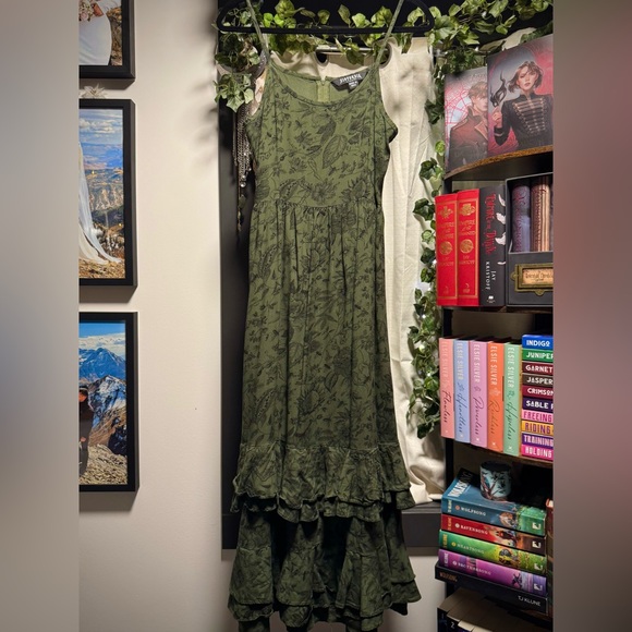 Disturbia Olive Green Floral Maxi Dress - Picture 5 of 5